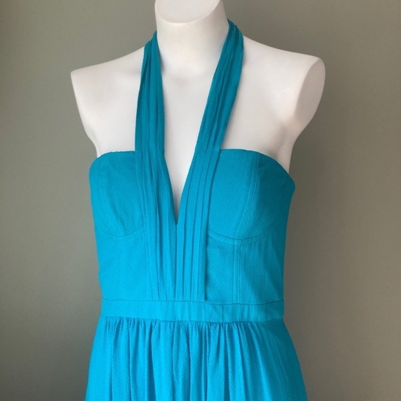 Y2k Turquoise Halter Maxi Dress - Picture 3 of 13